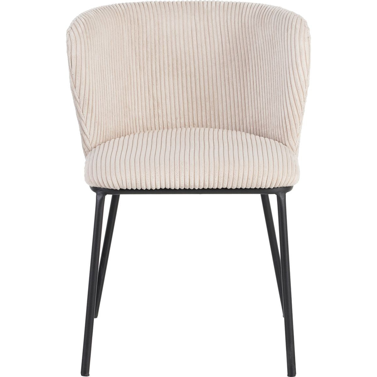 Toma - Lot de 2 Chaises en Velours Côtelé - Beige