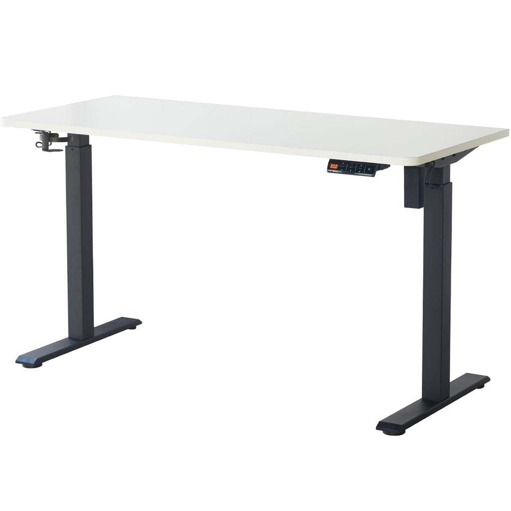 Up&Down - Bureau Assis-Debout Électrique Réglable 72-120 cm avec Ports USB - Blanc
