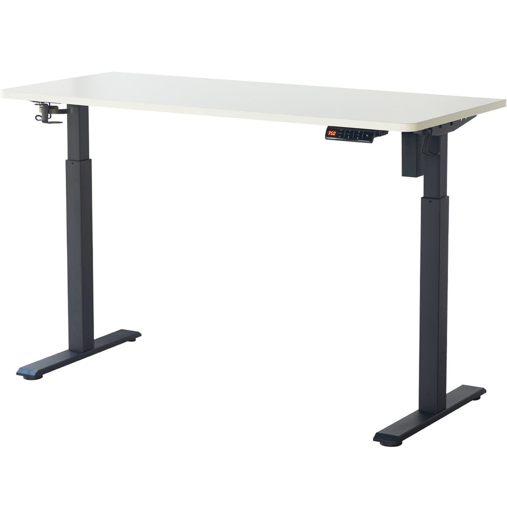 Up&Down - Bureau Assis-Debout Électrique Réglable 72-120 cm avec Ports USB - Blanc