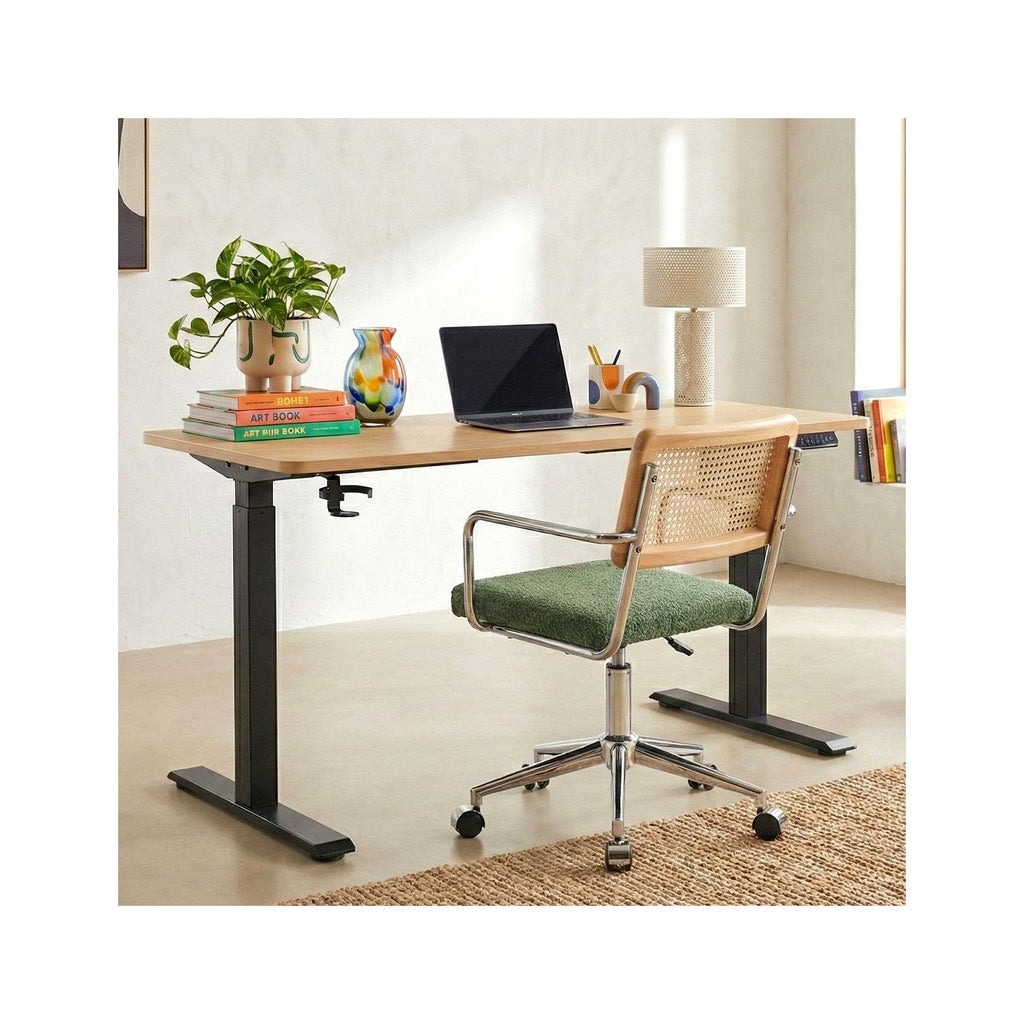Up&Down - Bureau Assis-Debout Électrique Réglable 72-120 cm avec Ports USB - Effet - Bois