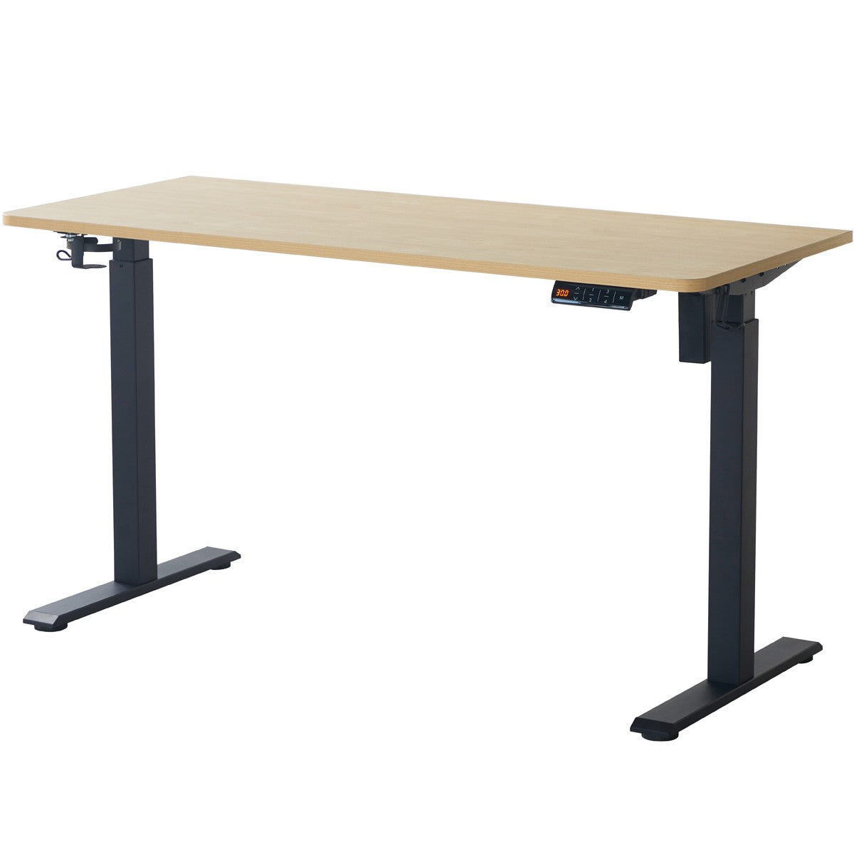 Up&Down - Bureau Assis-Debout Électrique Réglable 72-120 cm avec Ports USB - Effet - Bois