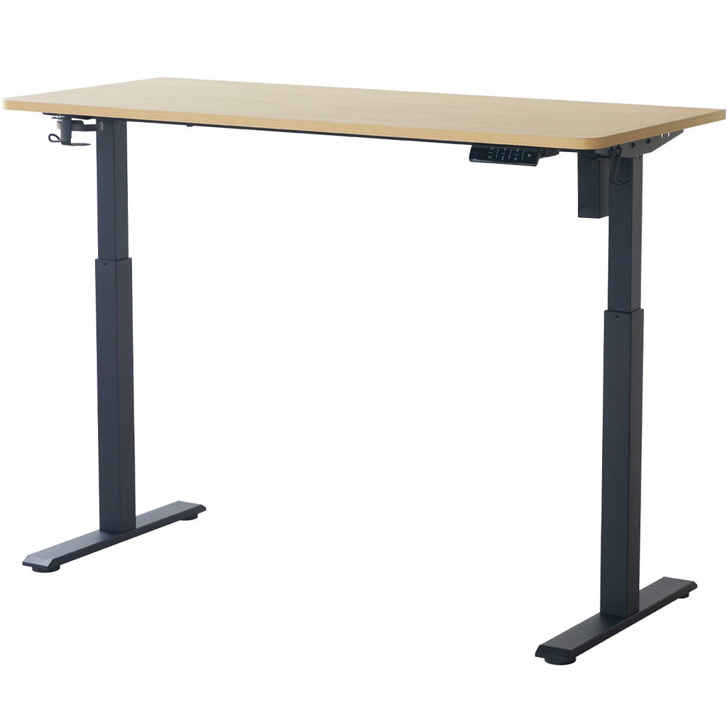 Up&Down - Bureau Assis-Debout Électrique Réglable 72-120 cm avec Ports USB - Effet - Bois