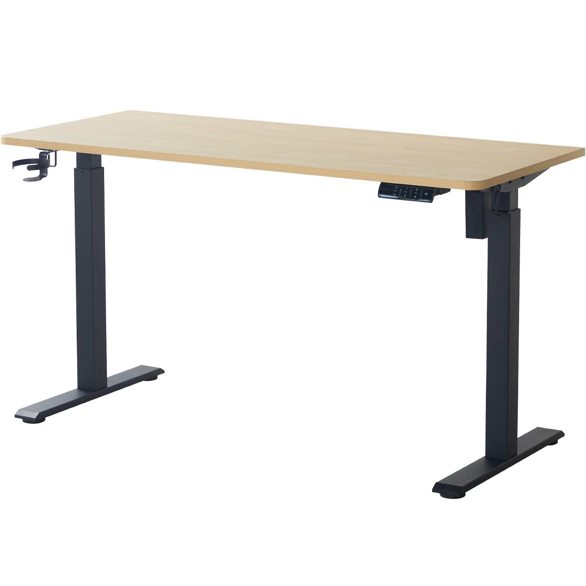 Up&Down - Bureau Assis-Debout Électrique Réglable 72-120 cm avec Ports USB - Effet - Bois