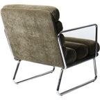 Vania - Fauteuil en Tissu Chenille - Vert Kaki