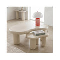 Wave - Lot de 2 Tables Basses Organiques Gigognes - Beige