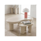Wave - Lot de 2 Tables Basses Organiques Gigognes - Beige