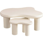 Wave - Lot de 2 Tables Basses Organiques Gigognes - Beige