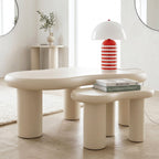 Wave - Lot de 2 Tables Basses Organiques Gigognes - Beige