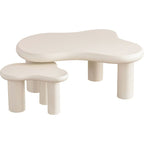 Wave - Lot de 2 Tables Basses Organiques Gigognes - Beige