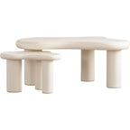 Wave - Lot de 2 Tables Basses Organiques Gigognes - Beige