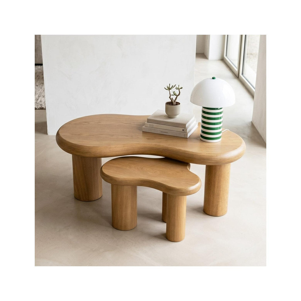 Wave - Lot de 2 Tables Basses Organiques Gigognes en - Bois