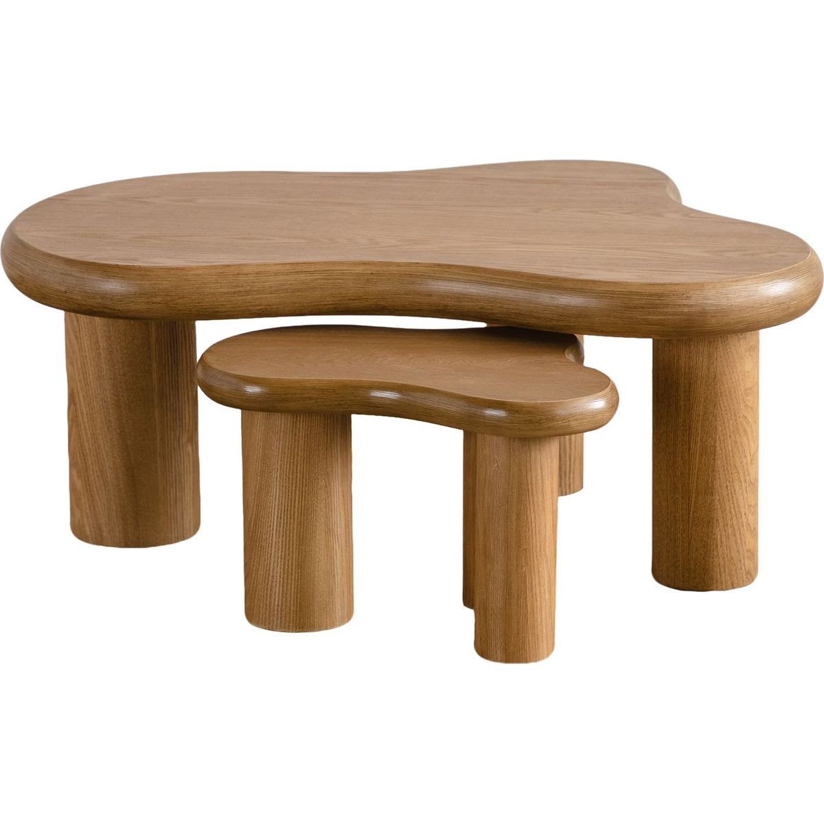 Wave - Lot de 2 Tables Basses Organiques Gigognes en - Bois