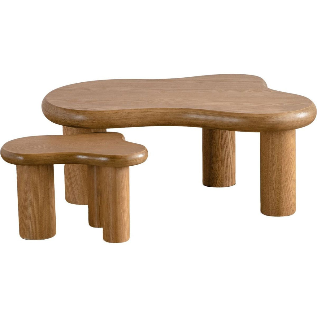 Wave - Lot de 2 Tables Basses Organiques Gigognes en - Bois