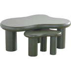 Wave - Lot de 2 Tables Basses Organiques Gigognes Mat - Vert