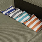 Amara - Canapé d'Angle Convertible Réversible 3 Places en Velours Côtelé - Vert Kaki