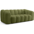 Belleville - Canapé Capitonné 3 Places en Tissu Chenille - Vert Olive