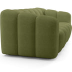 Belleville - Canapé Capitonné 3 Places en Tissu Chenille - Vert Olive