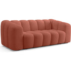 Belleville - Canapé Capitonné 3 Places en Tissu Chenille - Terracotta