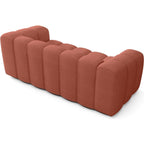 Belleville - Canapé Capitonné 3 Places en Tissu Chenille - Terracotta