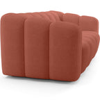 Belleville - Canapé Capitonné 3 Places en Tissu Chenille - Terracotta