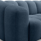 Belleville - Canapé Capitonné 3 Places en Tissu Chenille - Bleu Foncé