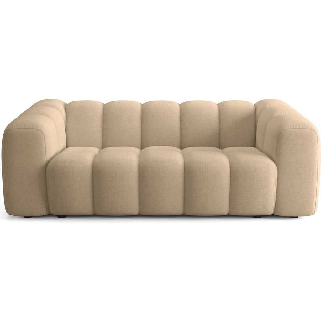 Belleville - Canapé Capitonné Convertible 3 Places en Tissu Chenille - Ouverture Express - Taupe