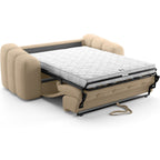 Belleville - Canapé Capitonné Convertible 3 Places en Tissu Chenille - Ouverture Express - Taupe