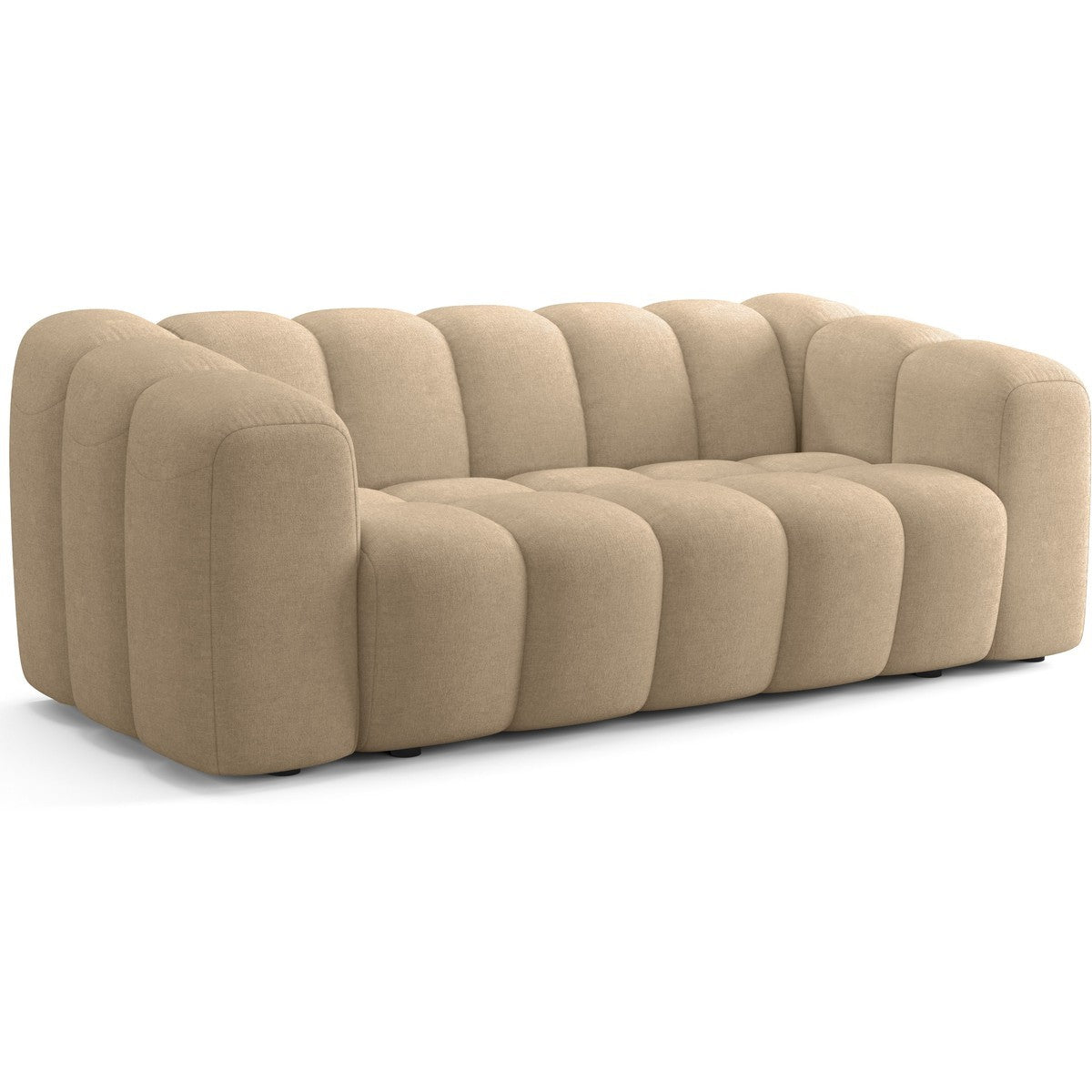 Belleville - Canapé Capitonné Convertible 3 Places en Tissu Chenille - Ouverture Express - Taupe