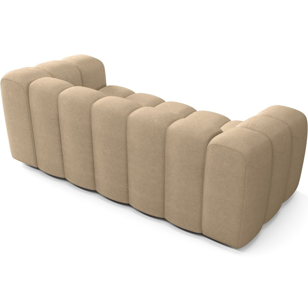 Belleville - Canapé Capitonné Convertible 3 Places en Tissu Chenille - Ouverture Express - Taupe