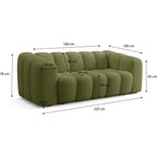 Belleville - Canapé Capitonné Convertible 3 Places en Tissu Chenille - Ouverture Express - Vert Olive