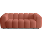 Belleville - Canapé Capitonné Convertible 3 Places en Tissu Chenille - Ouverture Express - Terracotta