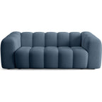 Belleville - Canapé Capitonné Convertible 3 Places en Tissu Chenille - Ouverture Express - Bleu Foncé