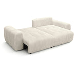 Alba - Canapé d'Angle Réversible Convertible 4 Places en Velours Côtelé - Beige