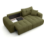 Alba - Canapé d'Angle Réversible Convertible 4 Places en Tissu Chenille - Vert Olive