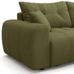 Alba - Canapé d'Angle Réversible Convertible 4 Places en Tissu Chenille - Vert Olive