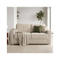 Cassian - Canapé Capitonné Convertible 3 Places en Tissu Chenille - Ouverture Express - Beige