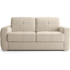 Cassian - Canapé Capitonné Convertible 3 Places en Tissu Chenille - Ouverture Express - Beige