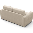 Cassian - Canapé Capitonné Convertible 3 Places en Tissu Chenille - Ouverture Express - Beige