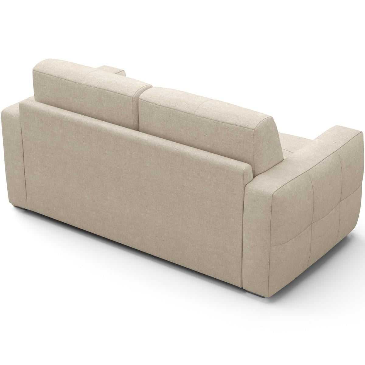 Cassian - Canapé Capitonné Convertible 3 Places en Tissu Chenille - Ouverture Express - Beige