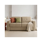 Cassian - Canapé Capitonné Convertible 3 Places en Tissu Chenille - Ouverture Express - Taupe