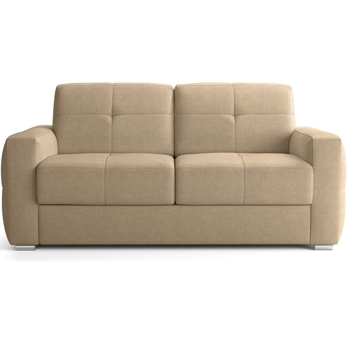 Cassian - Canapé Capitonné Convertible 3 Places en Tissu Chenille - Ouverture Express - Taupe