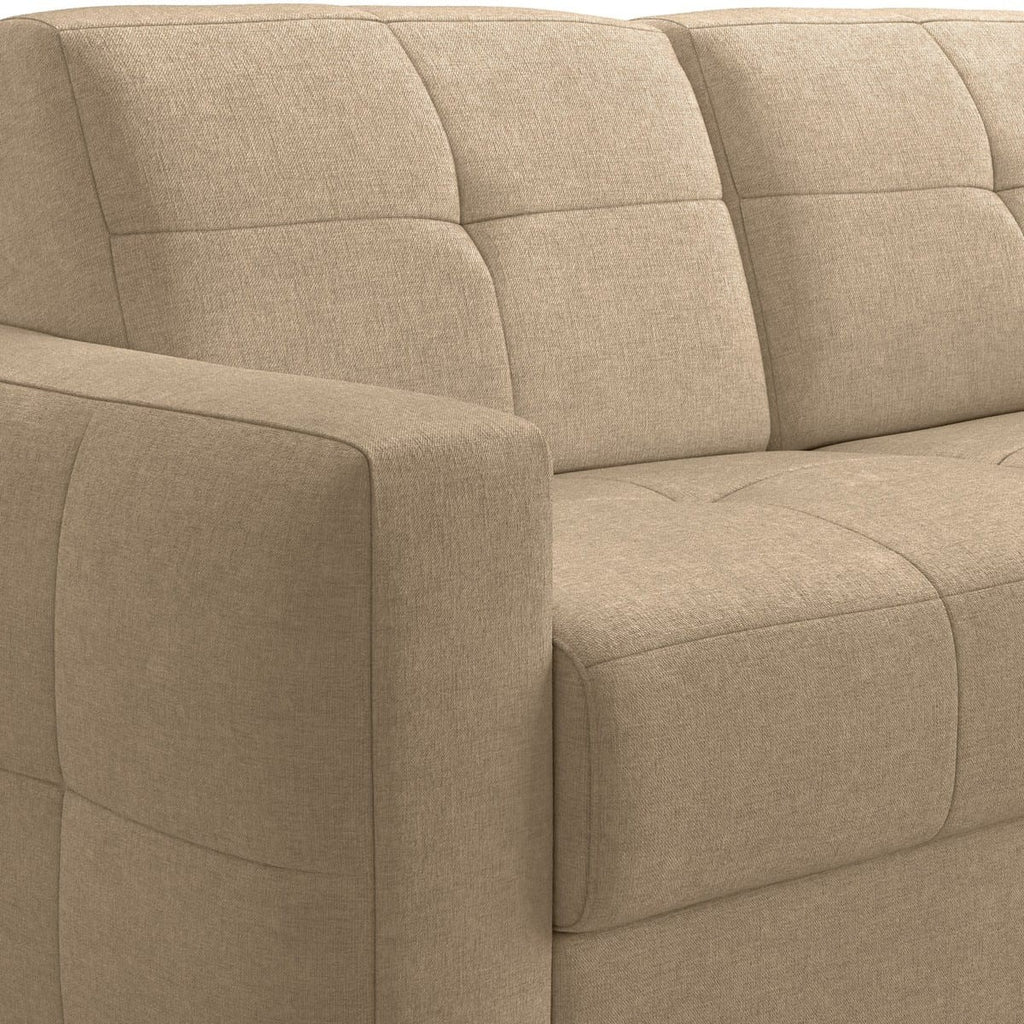 Cassian - Canapé Capitonné Convertible 3 Places en Tissu Chenille - Ouverture Express - Taupe