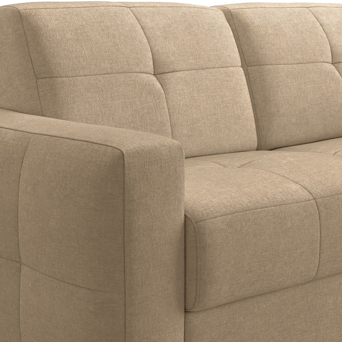 Cassian - Canapé Capitonné Convertible 3 Places en Tissu Chenille - Ouverture Express - Taupe