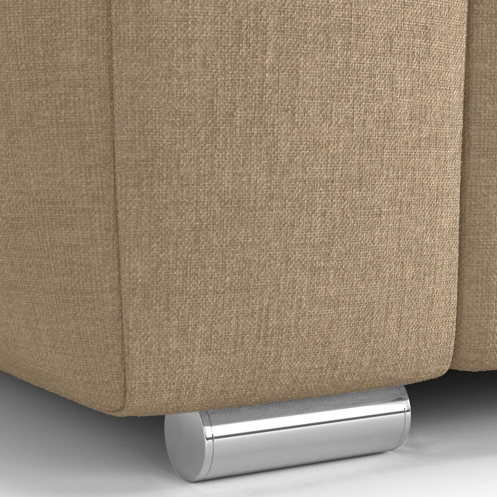 Cassian - Canapé Capitonné Convertible 3 Places en Tissu Chenille - Ouverture Express - Taupe