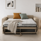 Cassian - Canapé Capitonné Convertible 3 Places en Tissu Chenille - Ouverture Express - Taupe