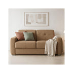 Cassian - Canapé Capitonné Convertible 3 Places en Tissu Chenille - Ouverture Express - Moka