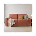 Cassian - Canapé Capitonné Convertible 3 Places en Tissu Chenille - Ouverture Express - Terracotta