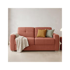 Cassian - Canapé Capitonné Convertible 3 Places en Tissu Chenille - Ouverture Express - Terracotta