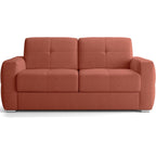 Cassian - Canapé Capitonné Convertible 3 Places en Tissu Chenille - Ouverture Express - Terracotta