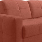 Cassian - Canapé Capitonné Convertible 3 Places en Tissu Chenille - Ouverture Express - Terracotta